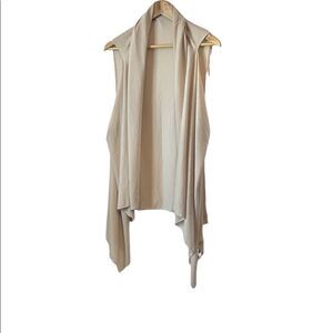 Tan Lightweight Sleeveless Asymmetric Loose Fit Vest O/S